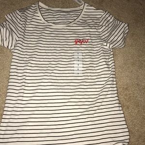 “yep!” Striped Graphic T-Shirt